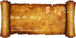 Bumb Ádám névjegykártya